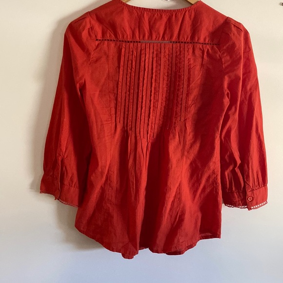 Anthropologie, Orange, blouse, button down - Picture 3 of 10